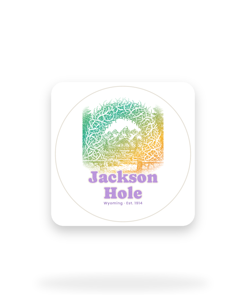 Jackson Hole Antler Arch Kiss-Cut Sticker