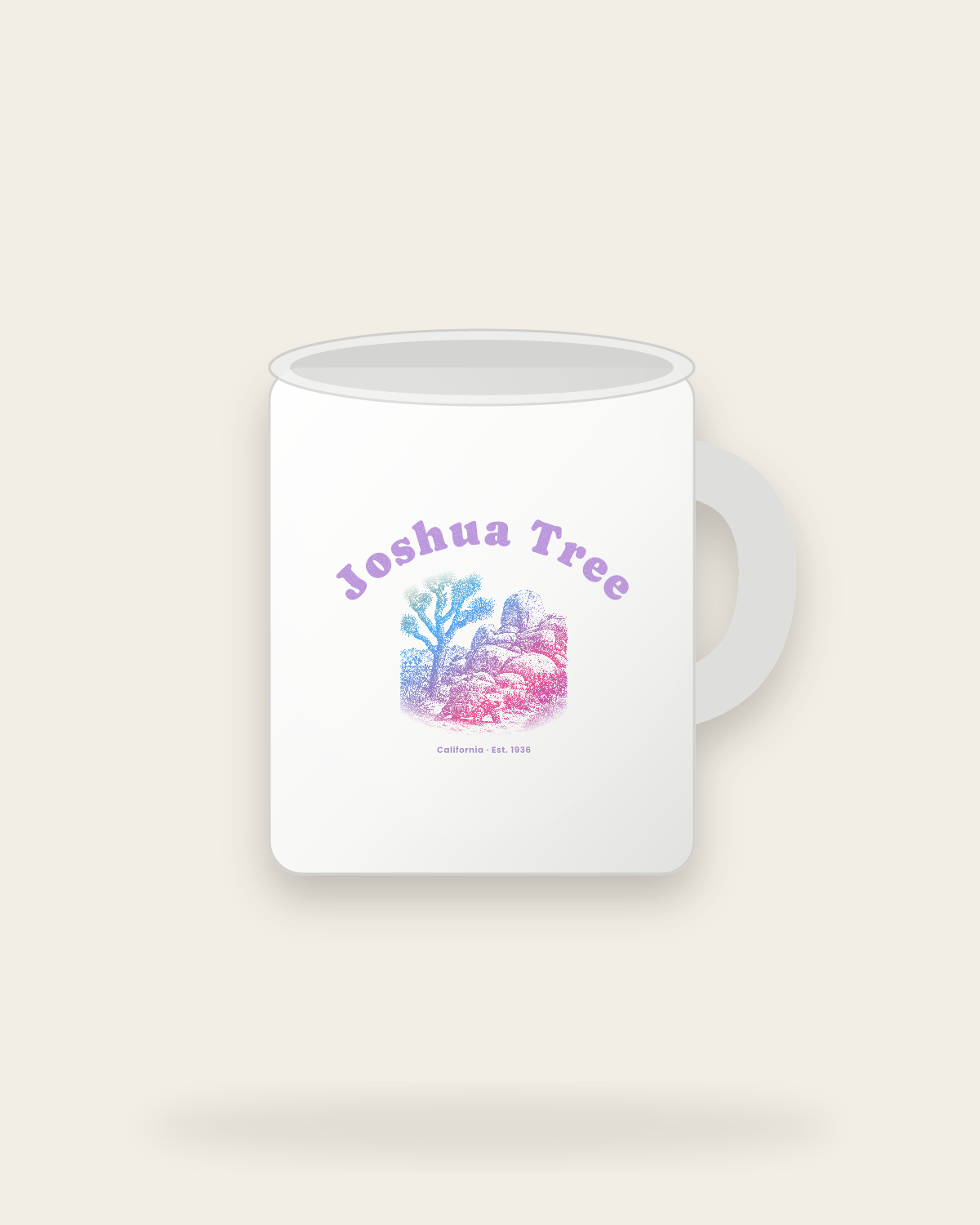 Joshua Tree Joshua Tree & Tortoise Ceramic Mug 11oz in White