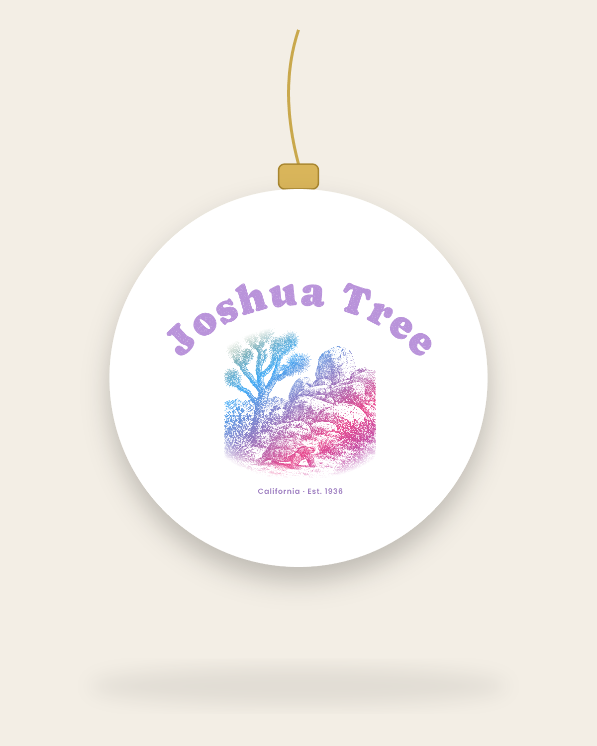 Joshua Tree Joshua Tree & Tortoise Ceramic Ornament in White