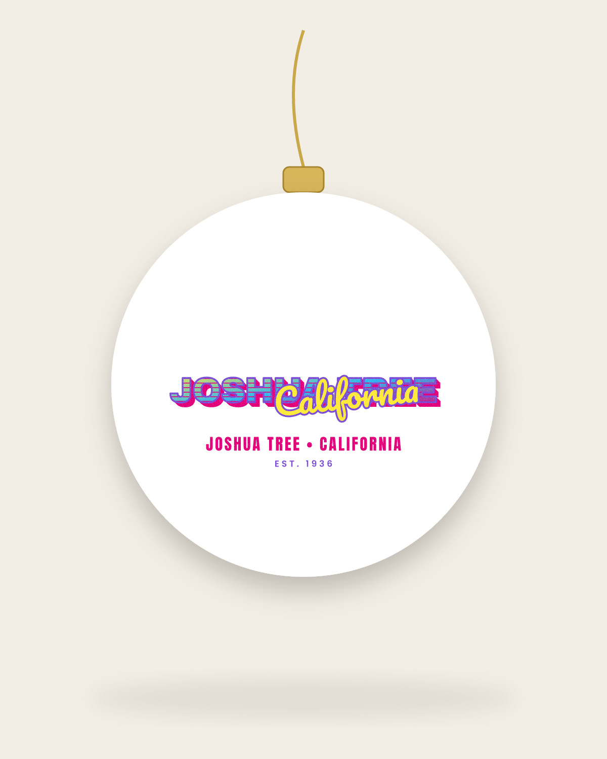 Joshua Tree Music TV Ceramic Ornament in White