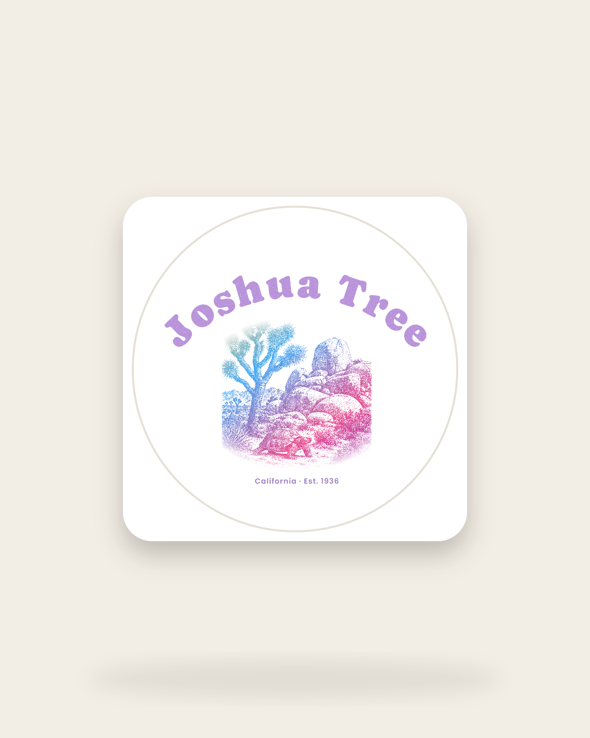 Joshua Tree Joshua Tree & Tortoise Kiss-Cut Sticker in White