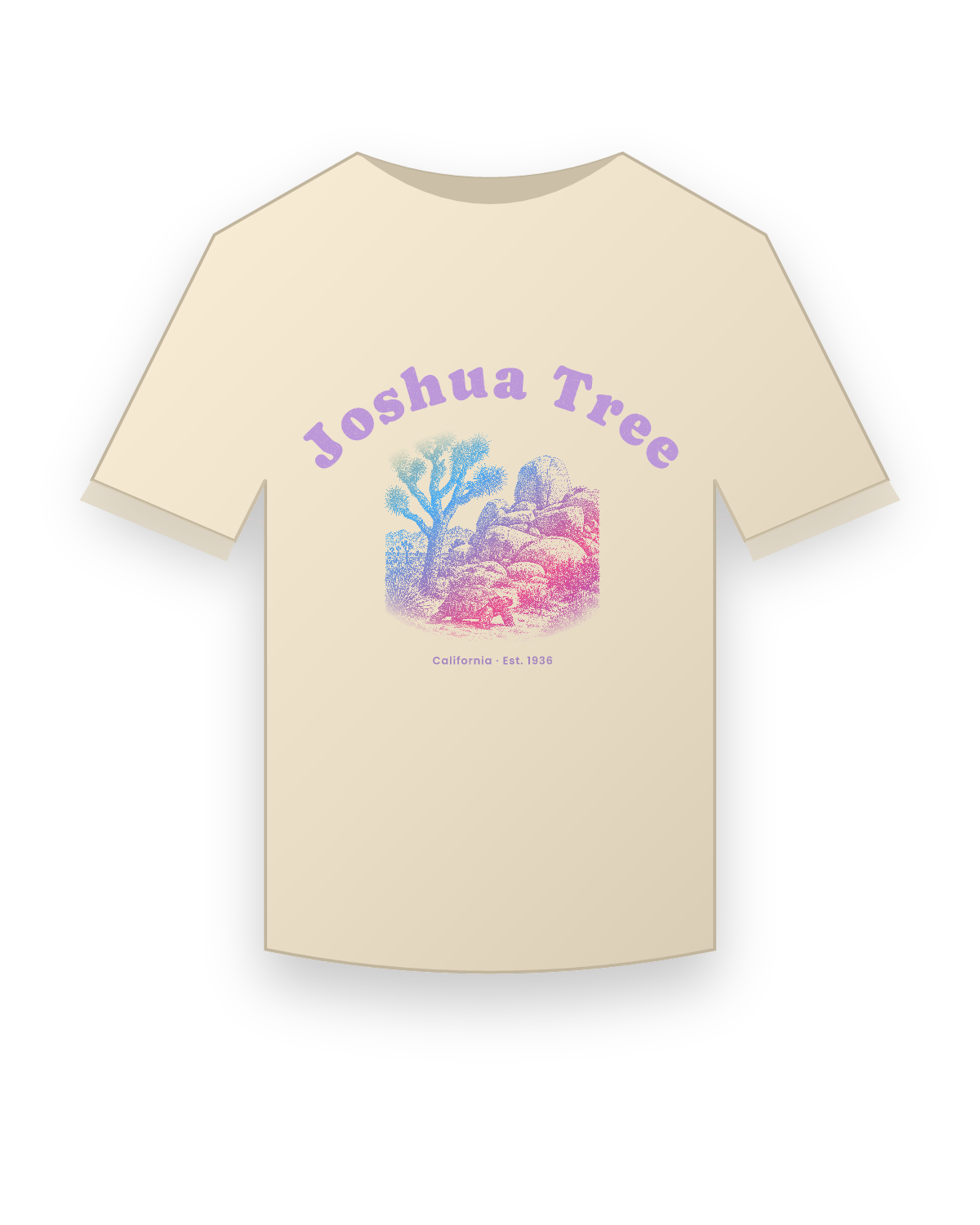 Joshua Tree, CA Joshua Tree & Tortoise Classic Tee in Natural