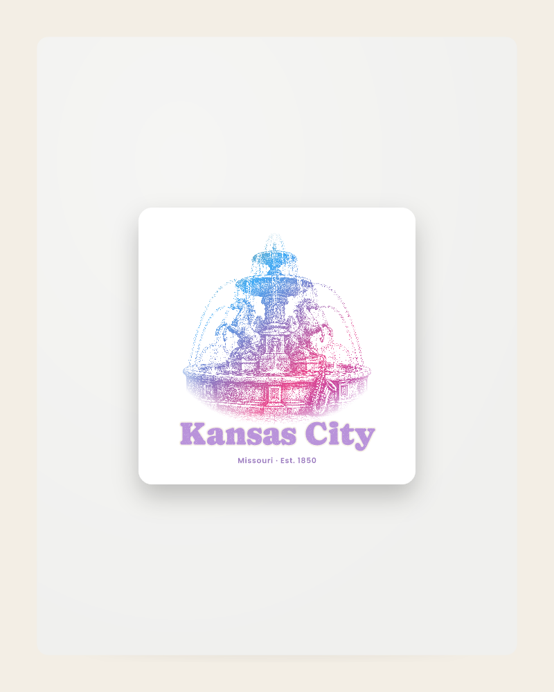 Kansas City Fountain Fridge Magnet