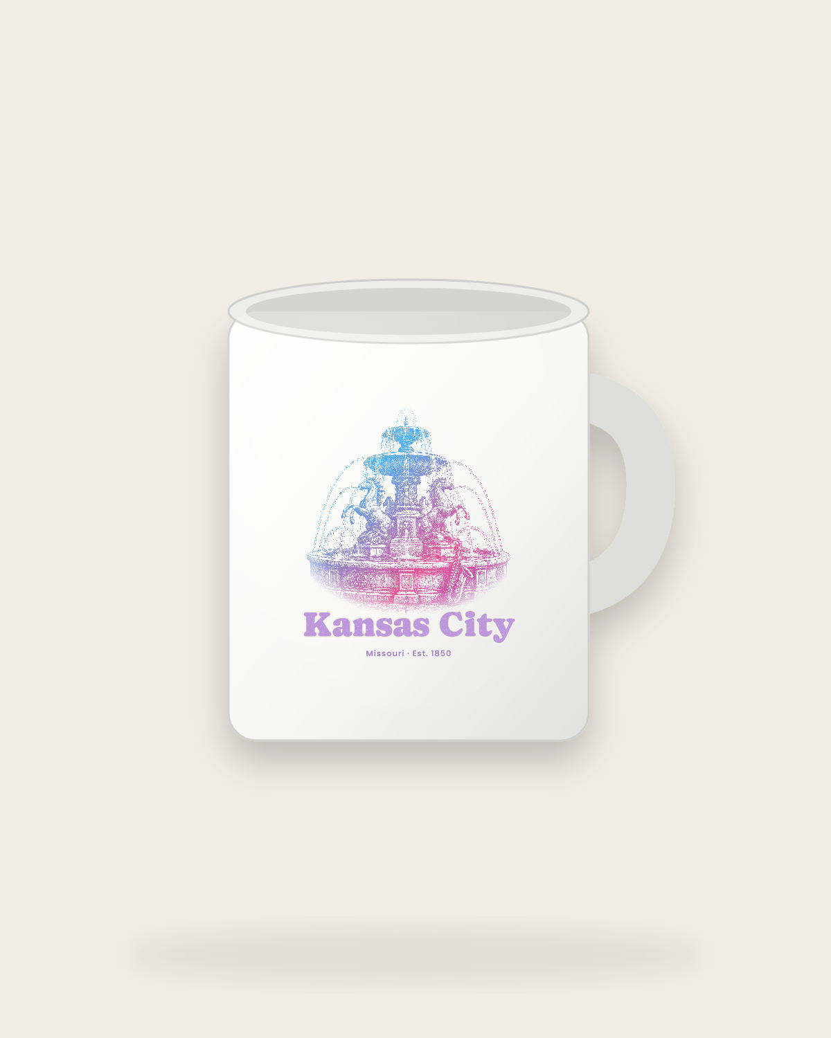 Kansas City Fountain Ceramic Mug 11oz in White