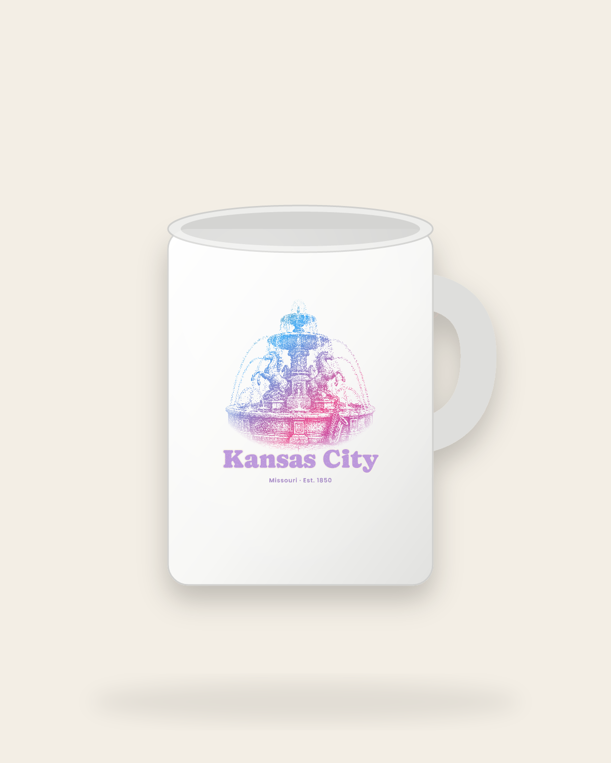 Kansas City Fountain Ceramic Mug 15oz in White