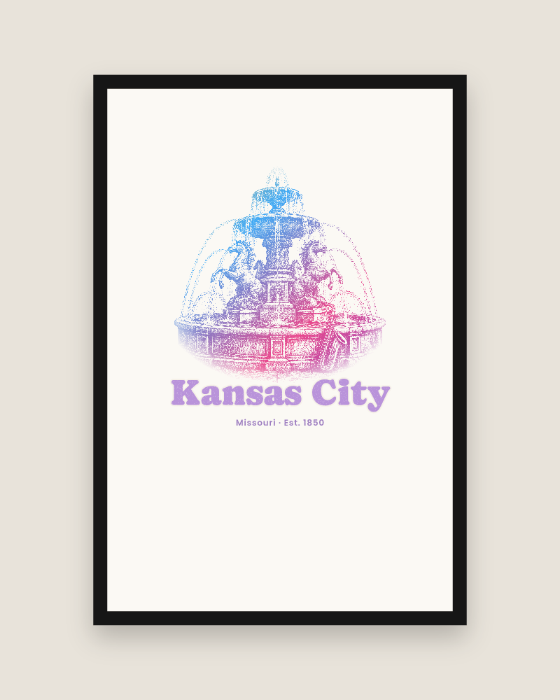 Kansas City Fountain Matte Poster