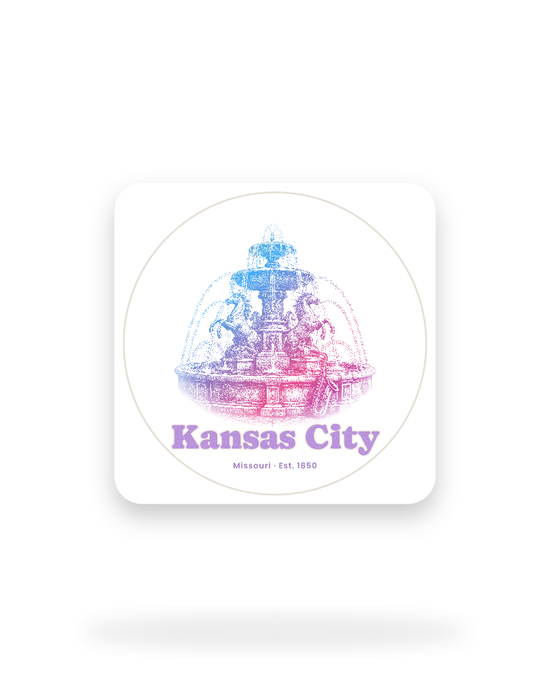 Kansas City Fountain Kiss-Cut Sticker