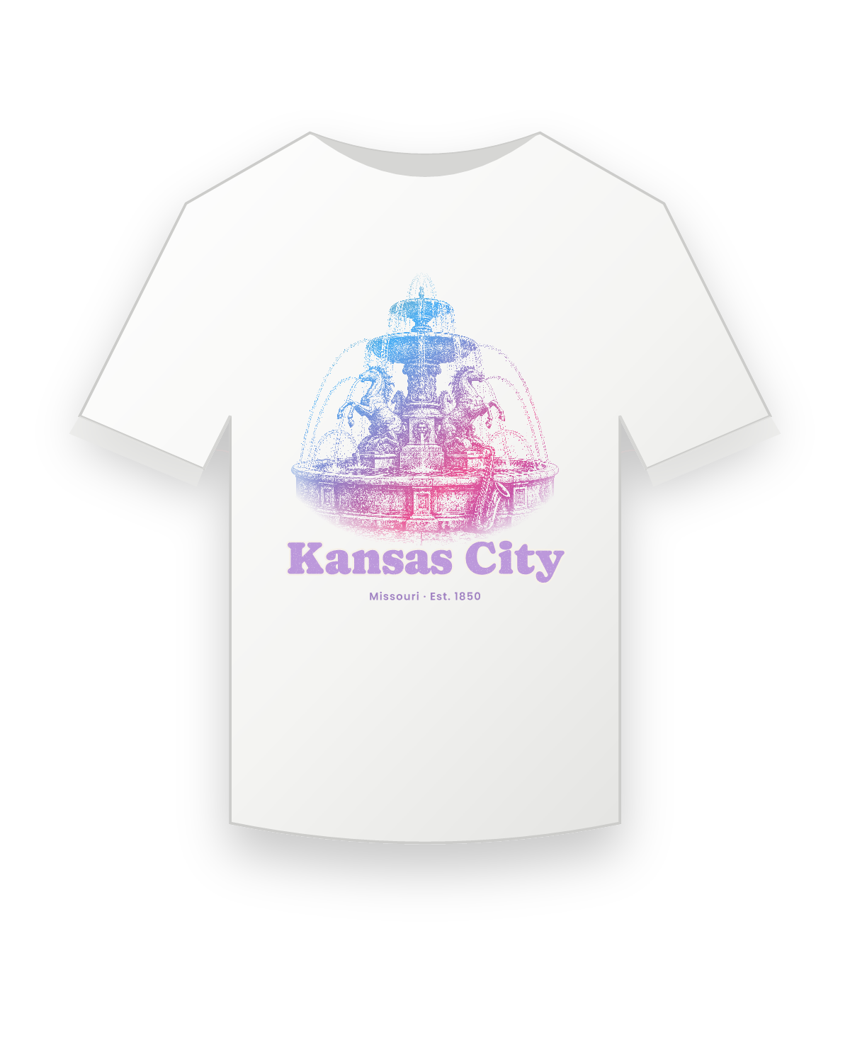Kansas City Fountain Youth Tee in White