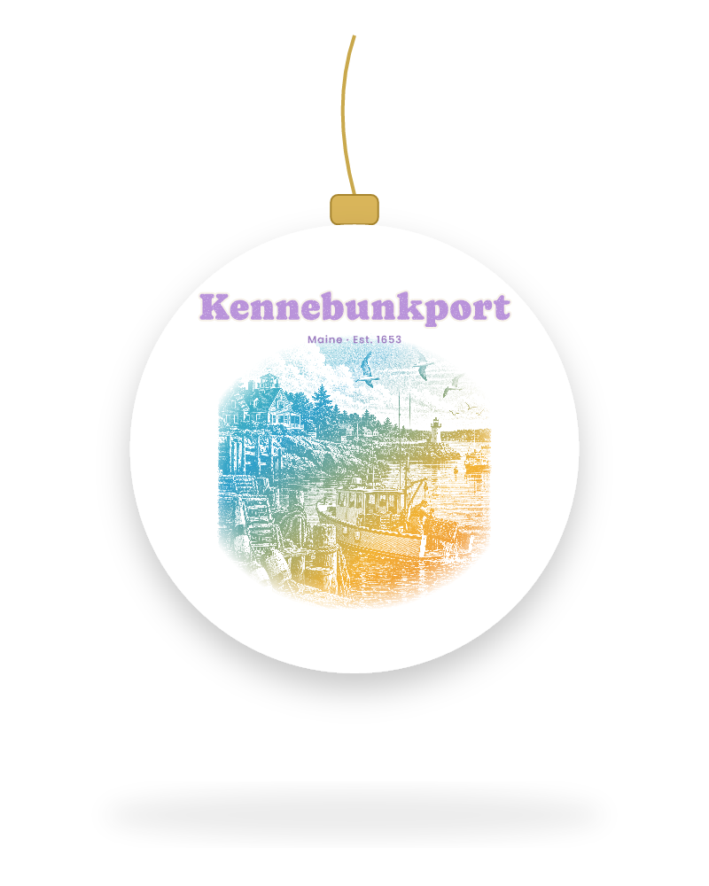 Kennebunkport Lobster Harbor Ceramic Ornament