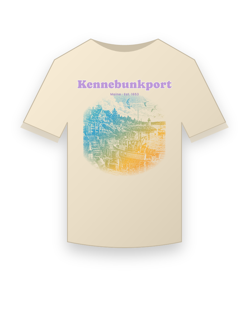 Kennebunkport Lobster Harbor Organic Cotton Tee
