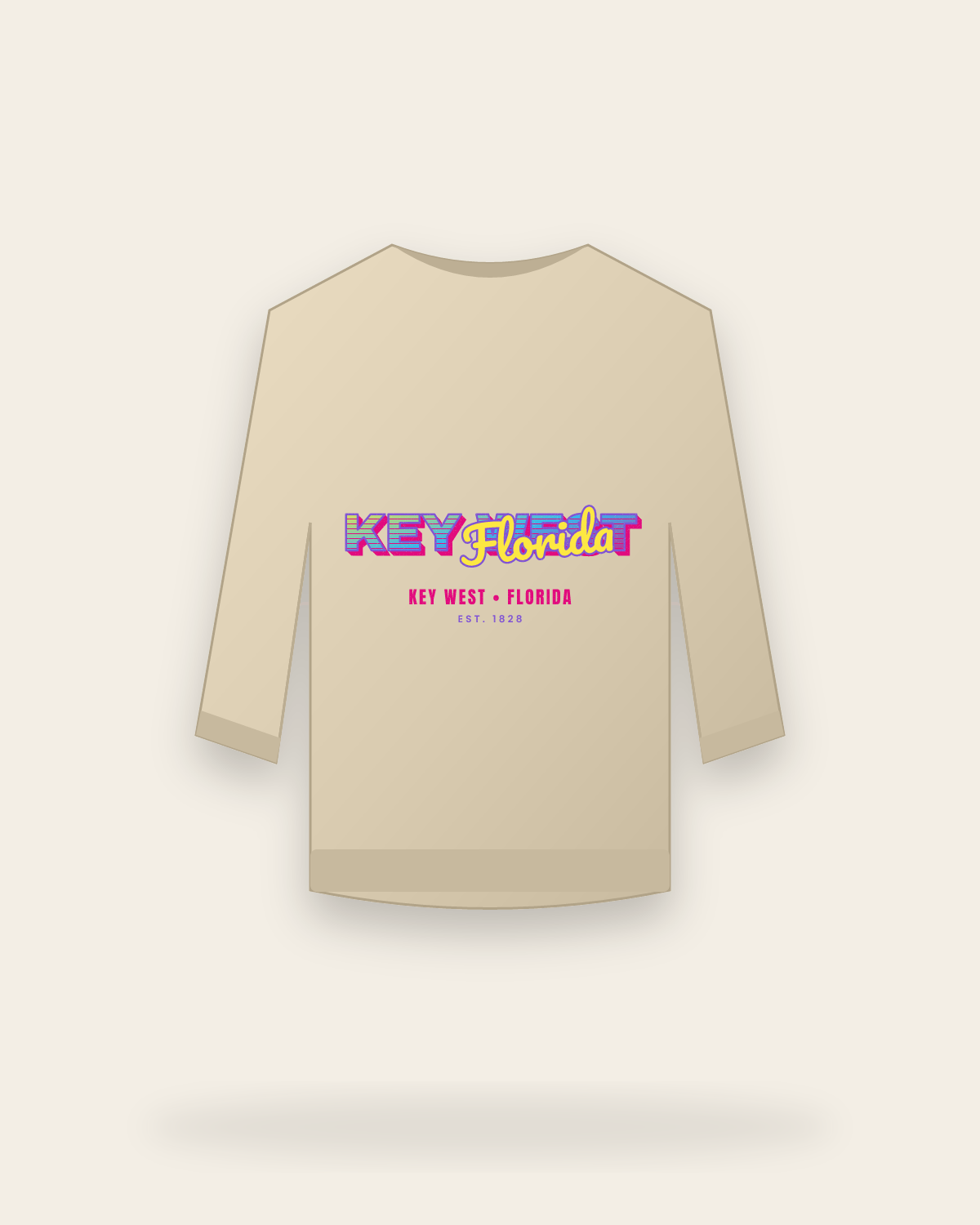 Key West Music TV Crewneck Sweatshirt in Sand