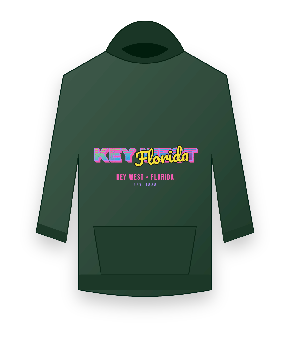Key West Music TV Hooded Sweatshirt in Forest Green