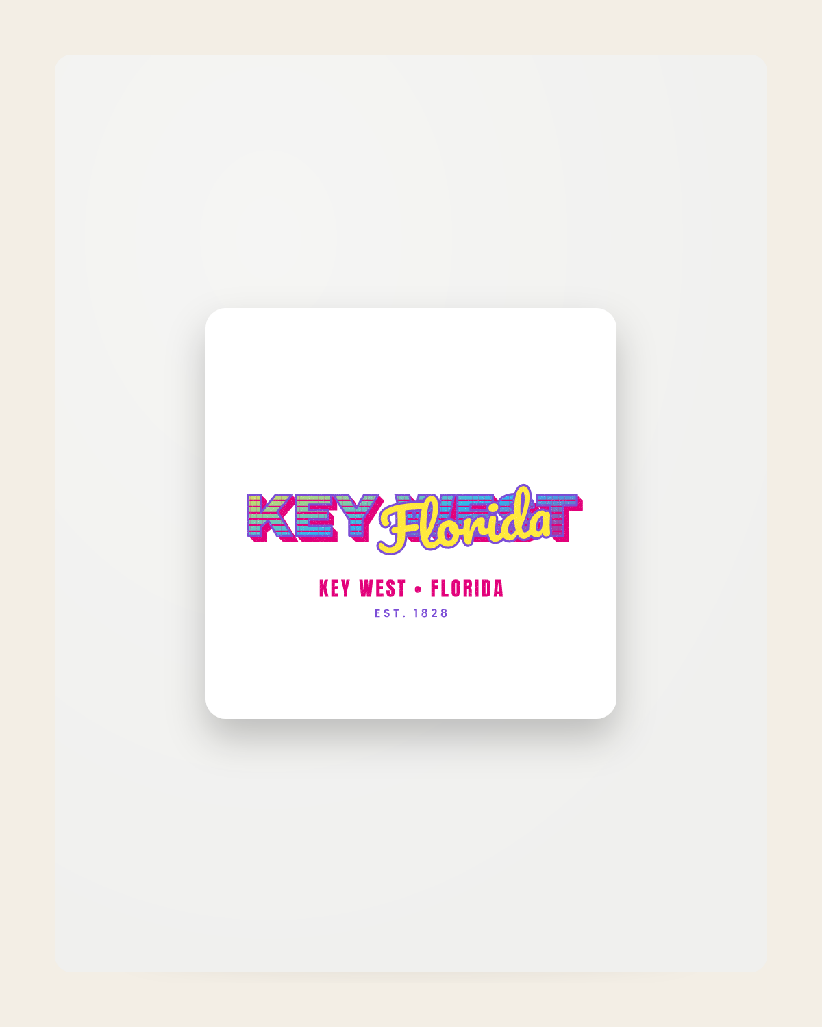 Key West Music TV Fridge Magnet in White