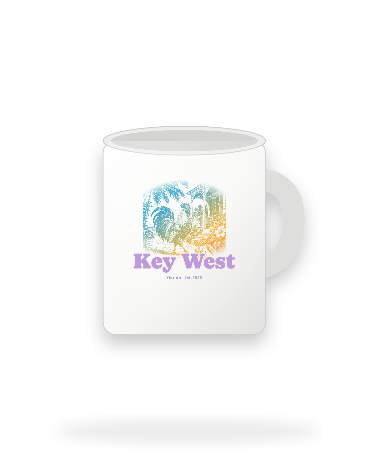 Key West Rooster Ceramic Mug 11oz in White