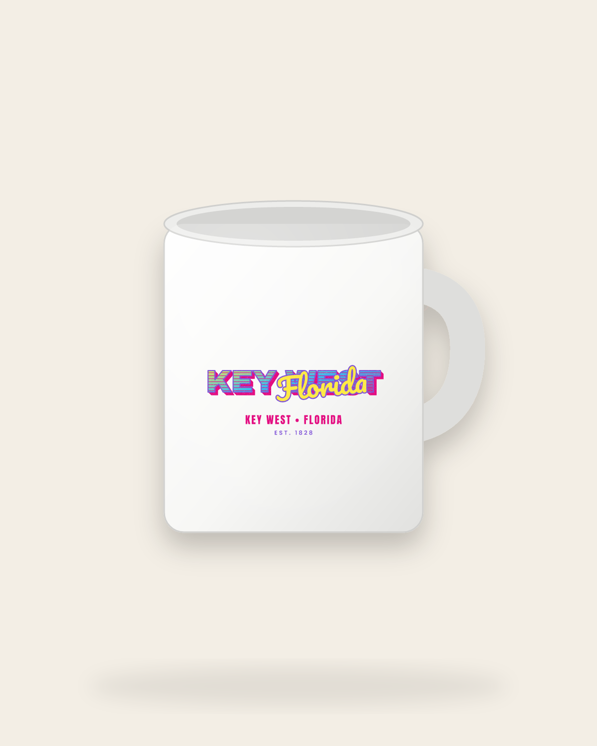 Key West Music TV Ceramic Mug 11oz in White