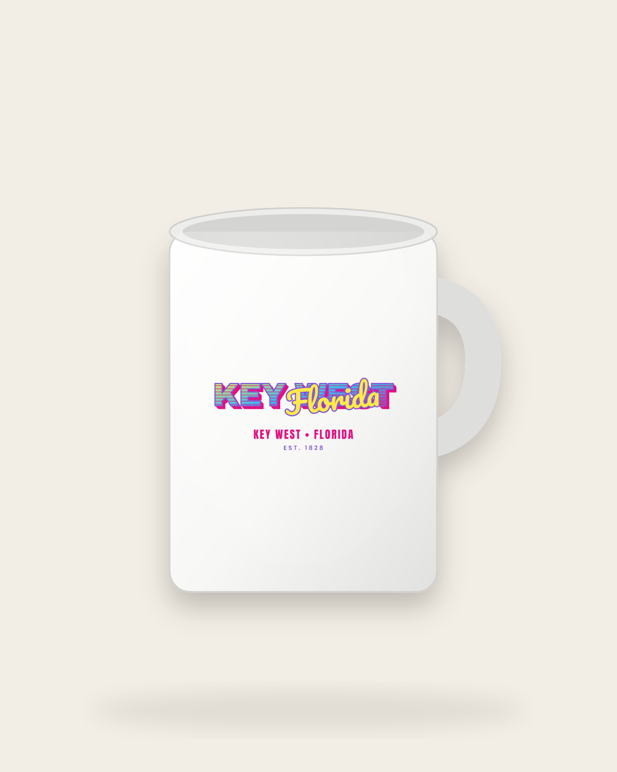 Key West Music TV Ceramic Mug 15oz in White