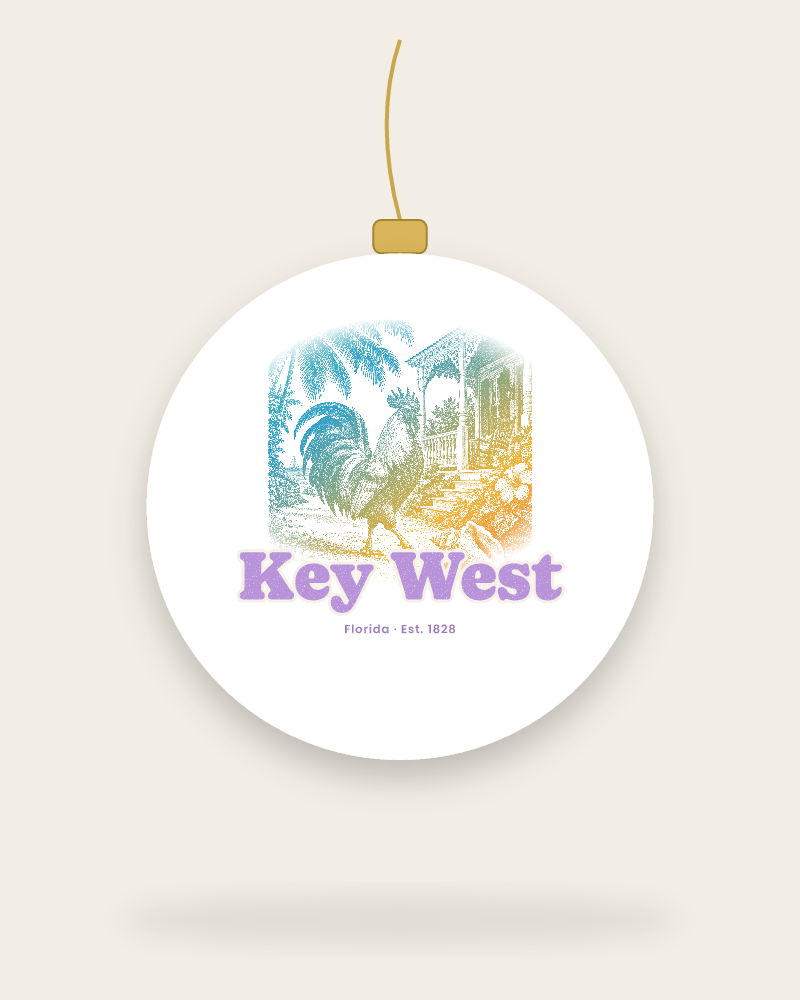 Key West Rooster Ceramic Ornament