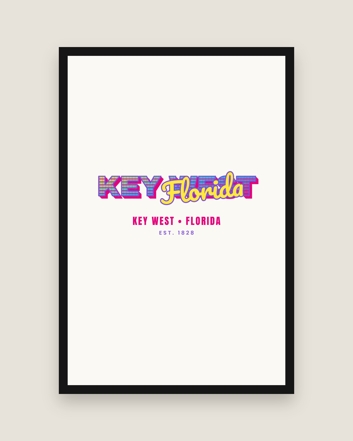 Key West Music TV Matte Poster in White