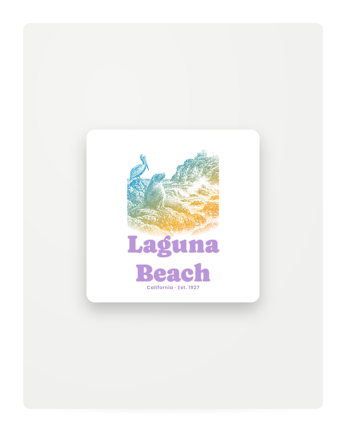 Laguna Beach Sea Lion Cove Fridge Magnet in White