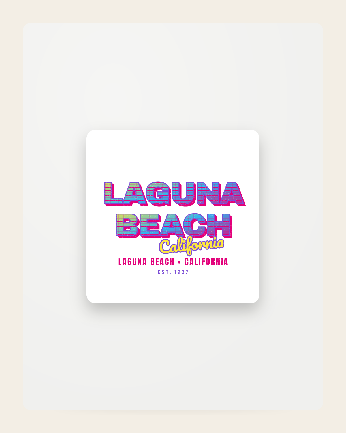 Laguna Beach Music TV Fridge Magnet in White