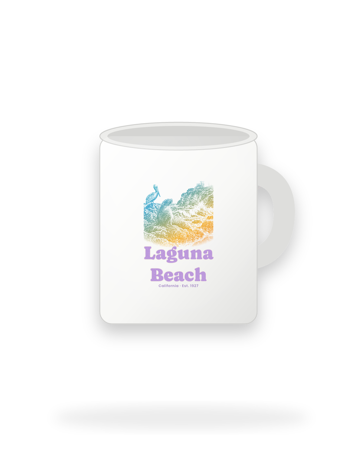 Laguna Beach Sea Lion Cove Ceramic Mug 11oz in White