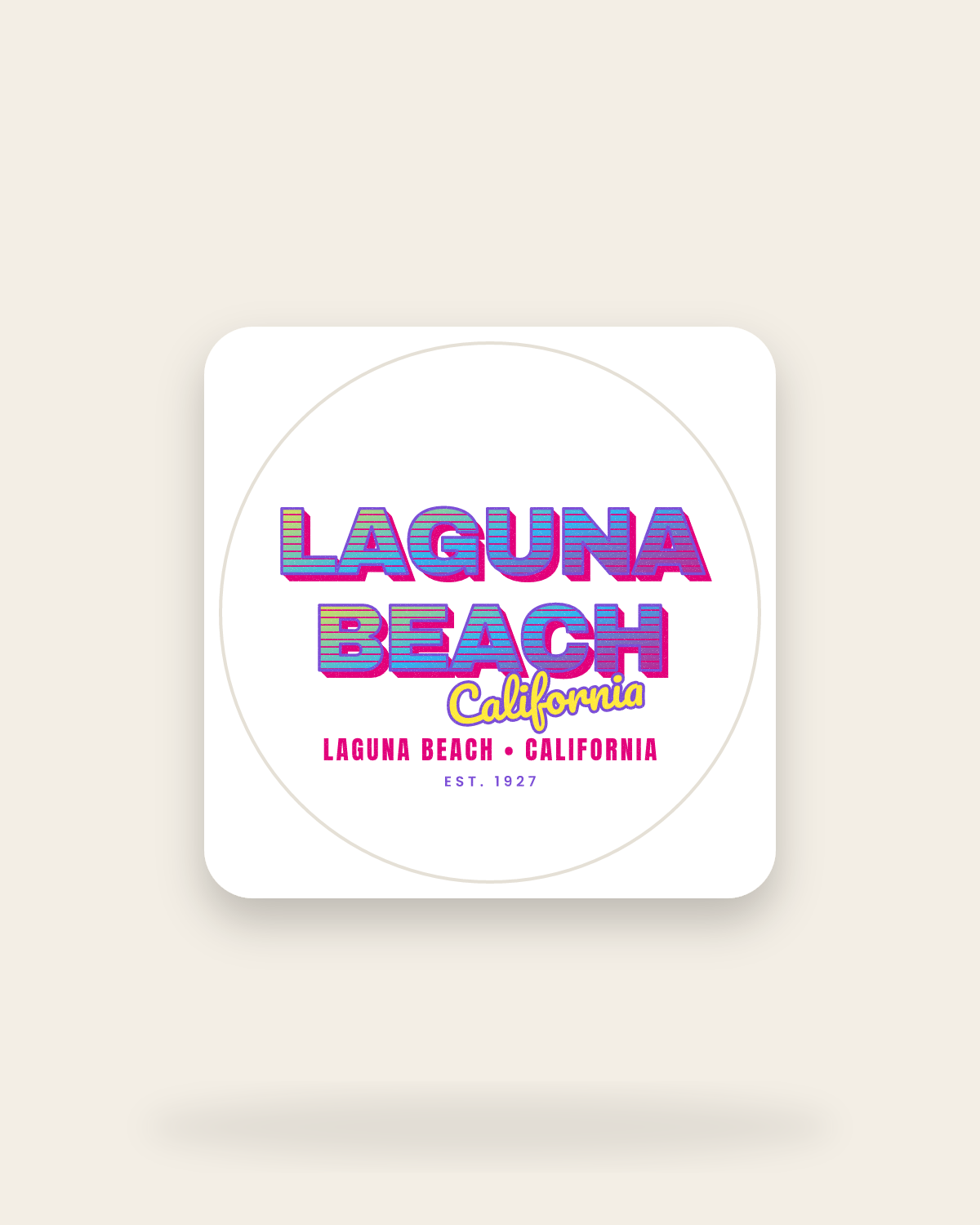 Laguna Beach Music TV Kiss-Cut Sticker in White