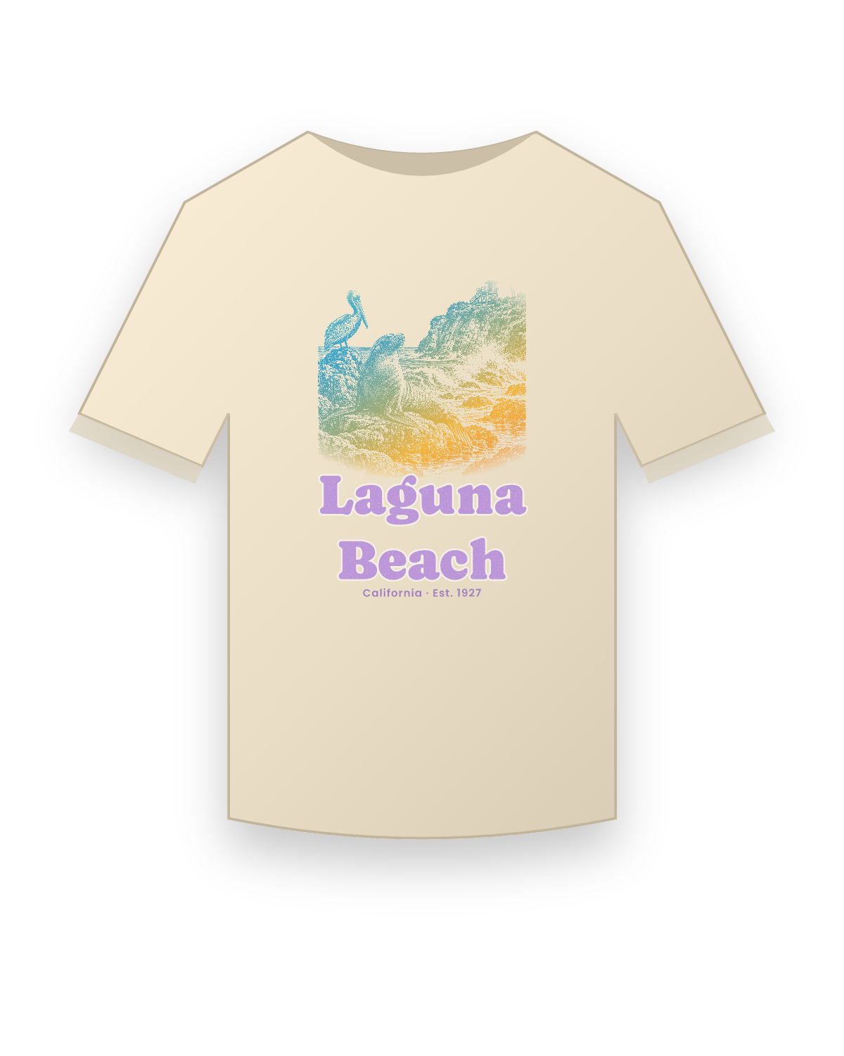 Laguna Beach Sea Lion Cove Organic Cotton Tee in Natural