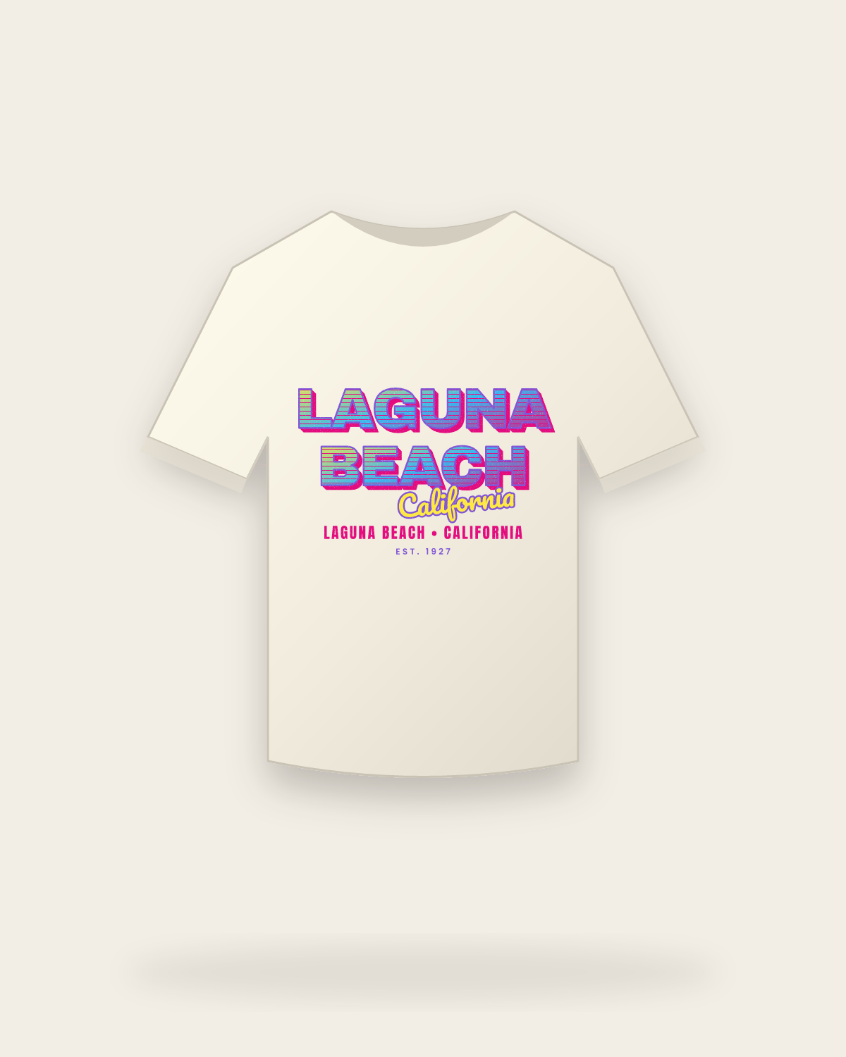 Laguna Beach Music TV Vintage Wash Tee in Ivory