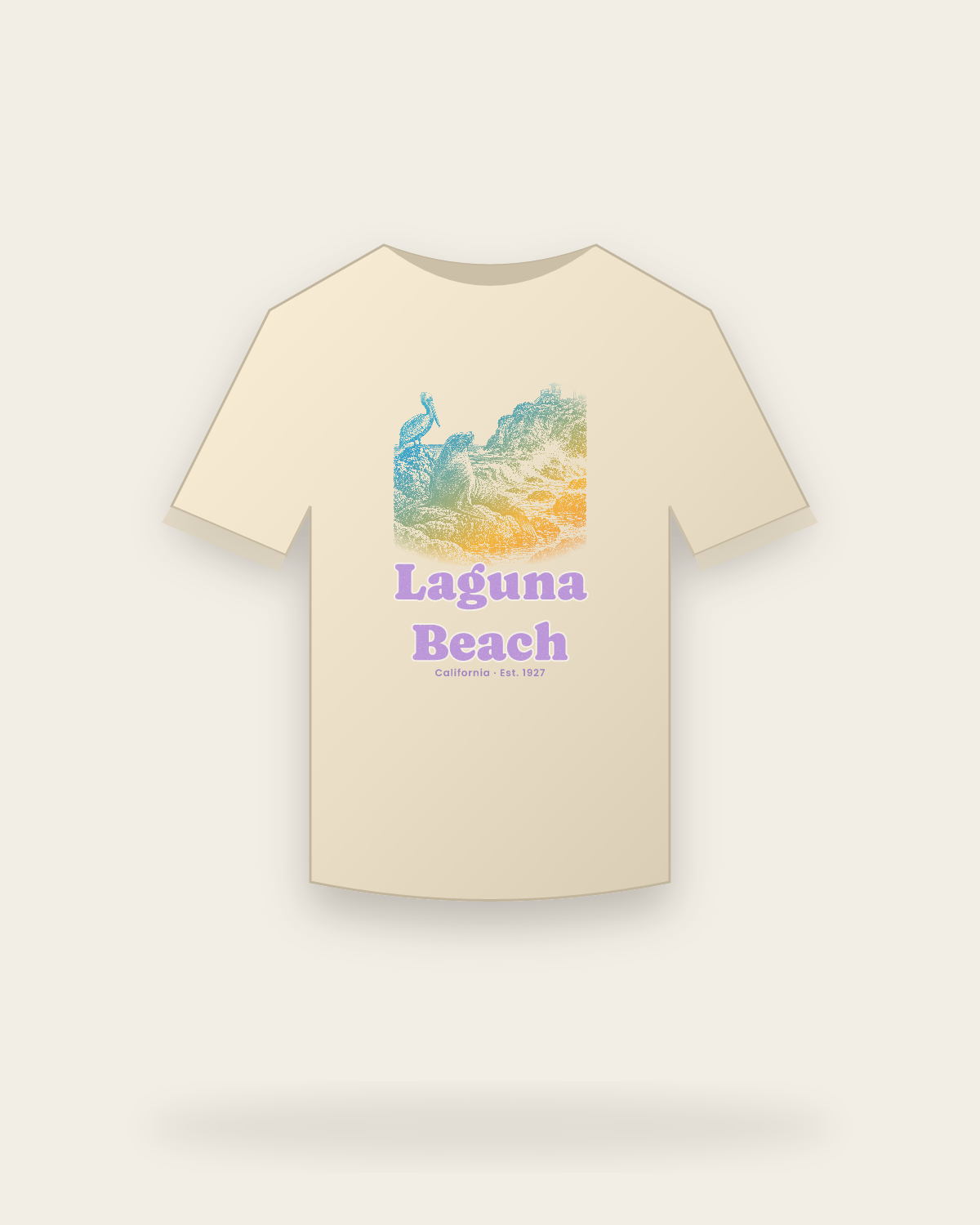 Laguna Beach Sea Lion Cove Classic Tee in Natural