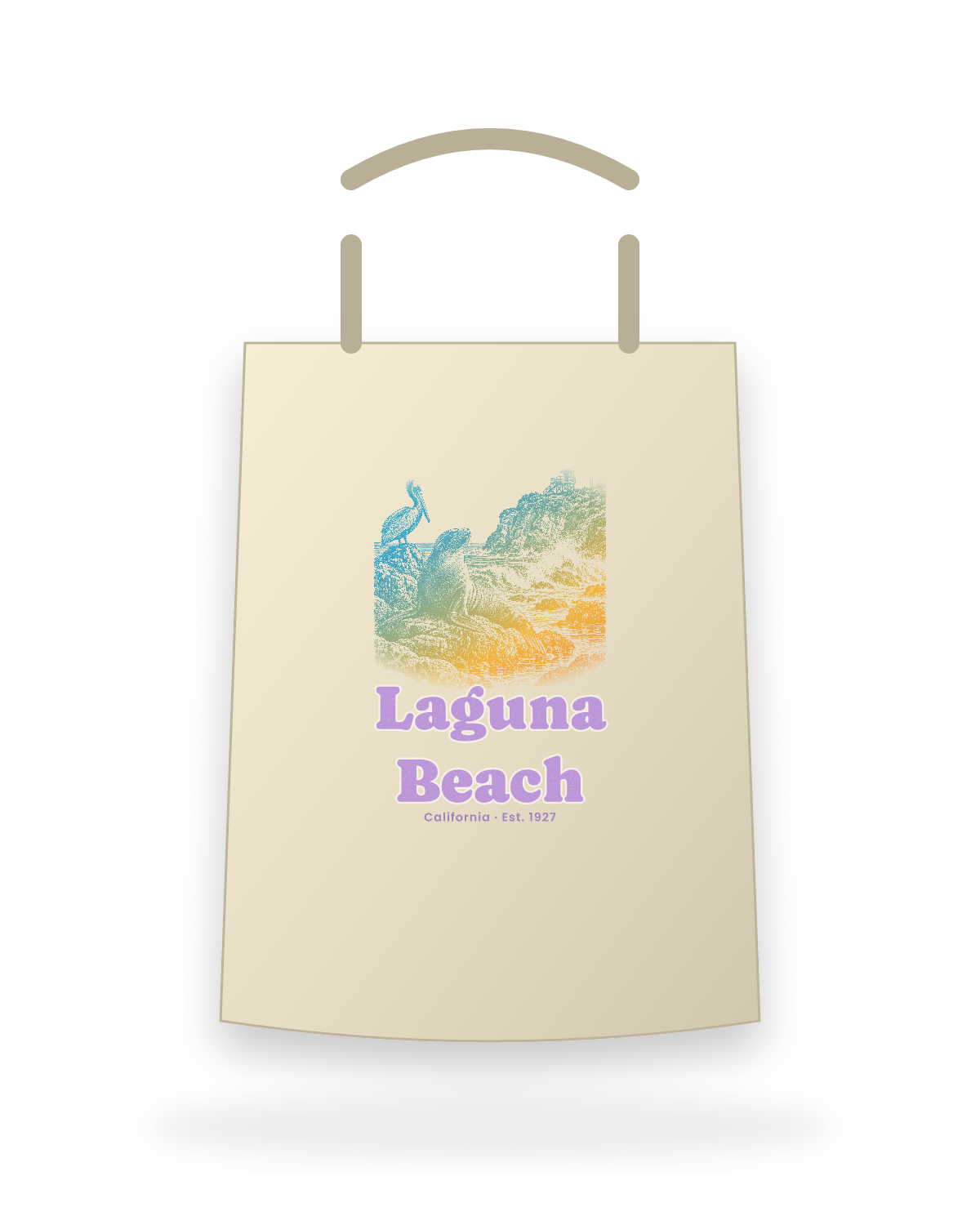 Laguna Beach Sea Lion Cove Canvas Tote in Beige