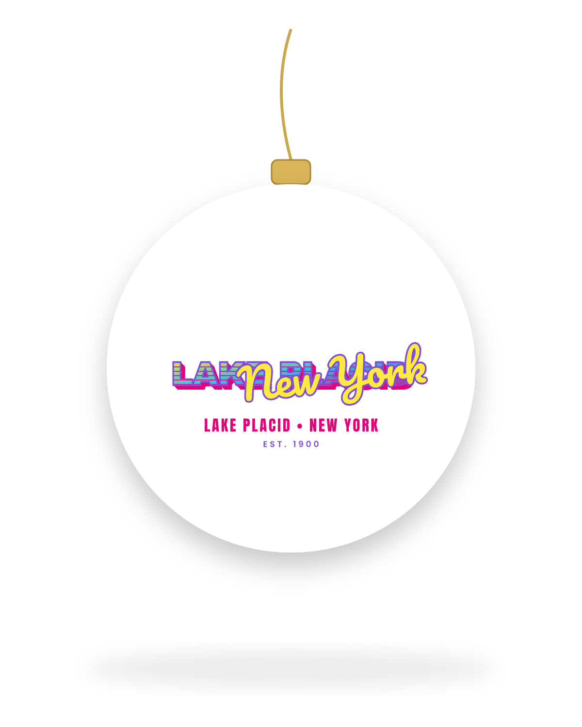 Lake Placid Music TV Ceramic Ornament in White