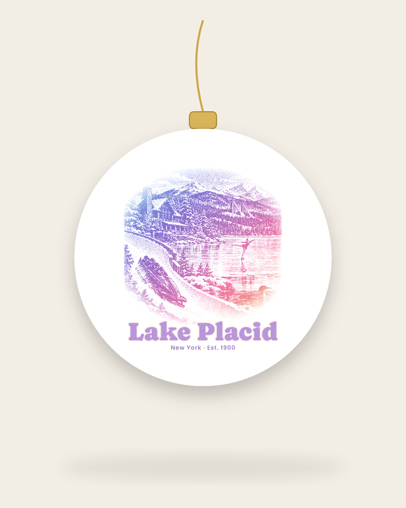 Lake Placid Winter Village Ceramic Ornament
