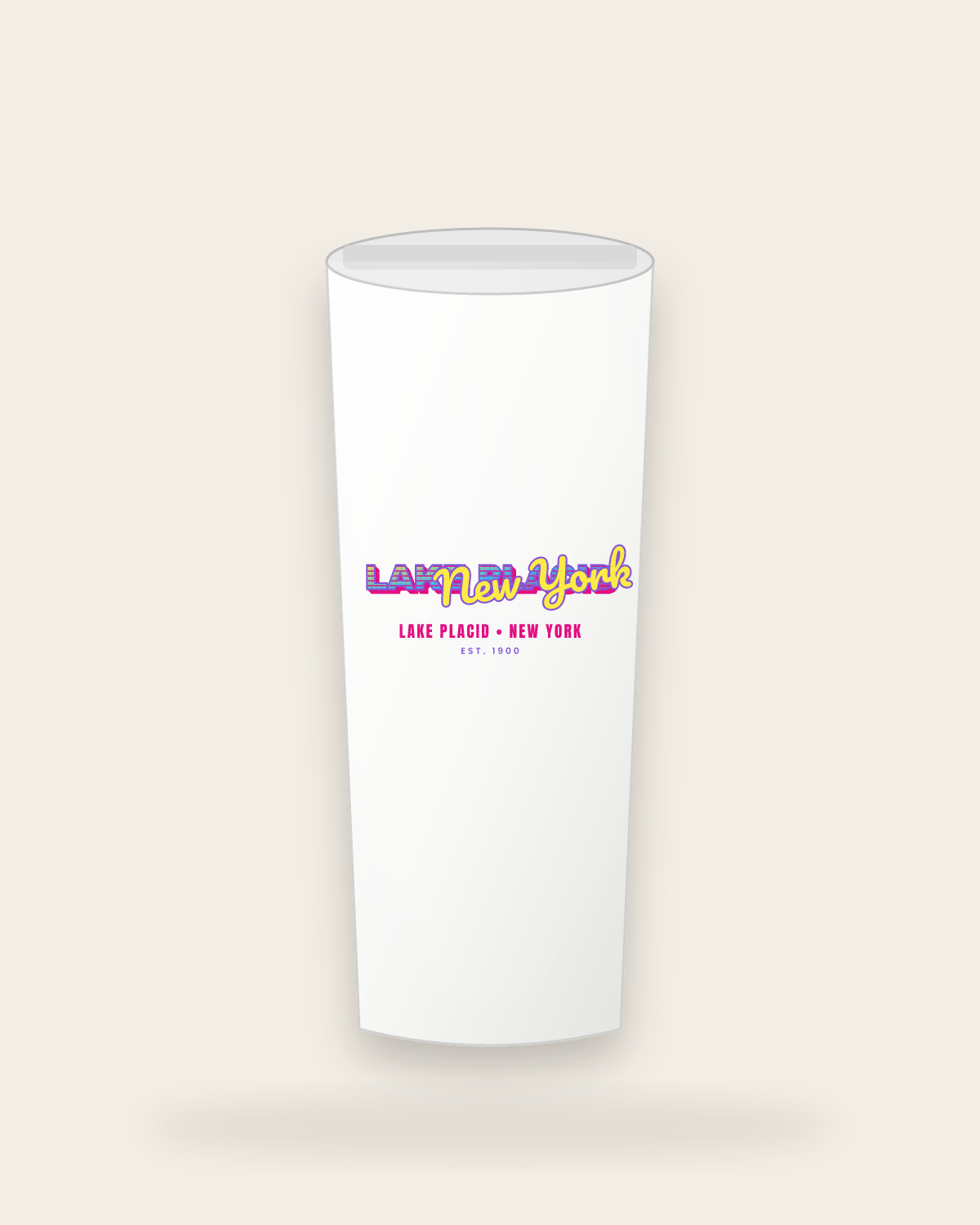 Lake Placid Music TV Insulated Tumbler 20oz in White