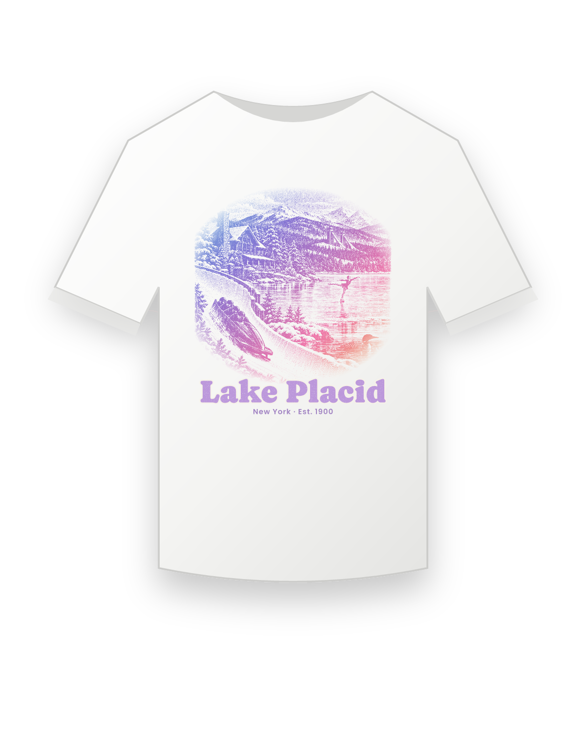 Lake Placid Winter Village Youth Tee in White