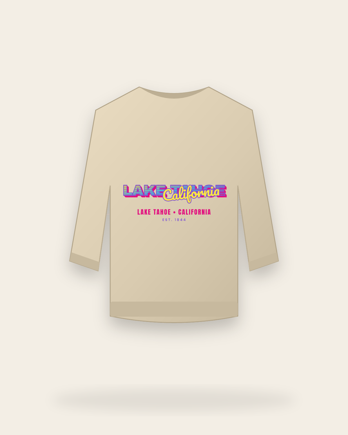 Lake Tahoe Music TV Crewneck Sweatshirt in Sand