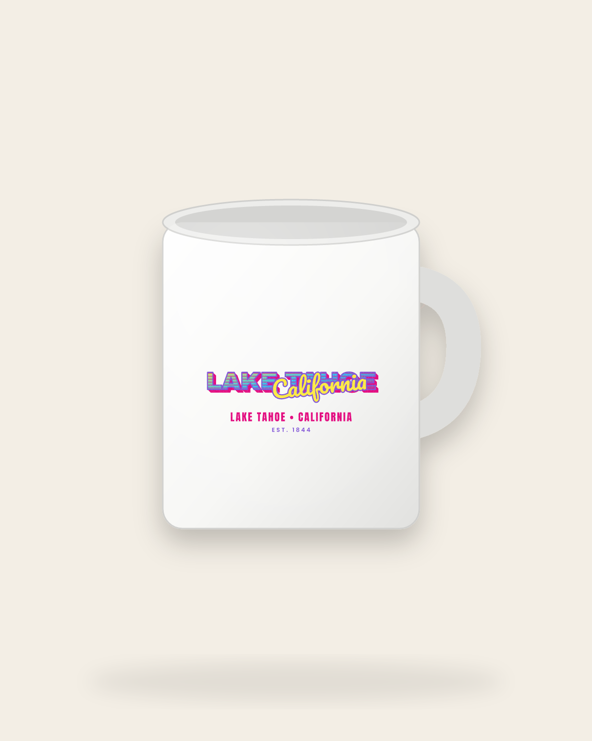Lake Tahoe Music TV Ceramic Mug 11oz in White