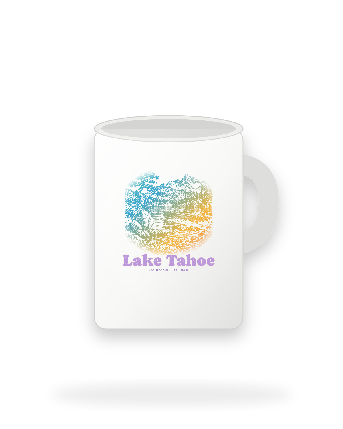 Lake Tahoe Wooden Boat Ceramic Mug 15oz in White
