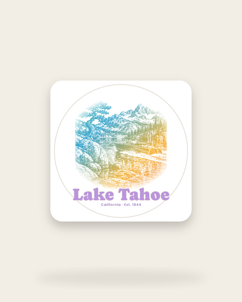 Lake Tahoe Wooden Boat Kiss-Cut Sticker