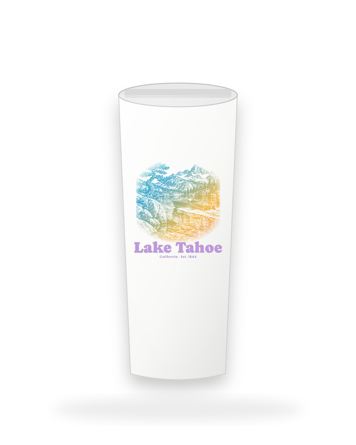 Lake Tahoe Wooden Boat Insulated Tumbler 20oz in White