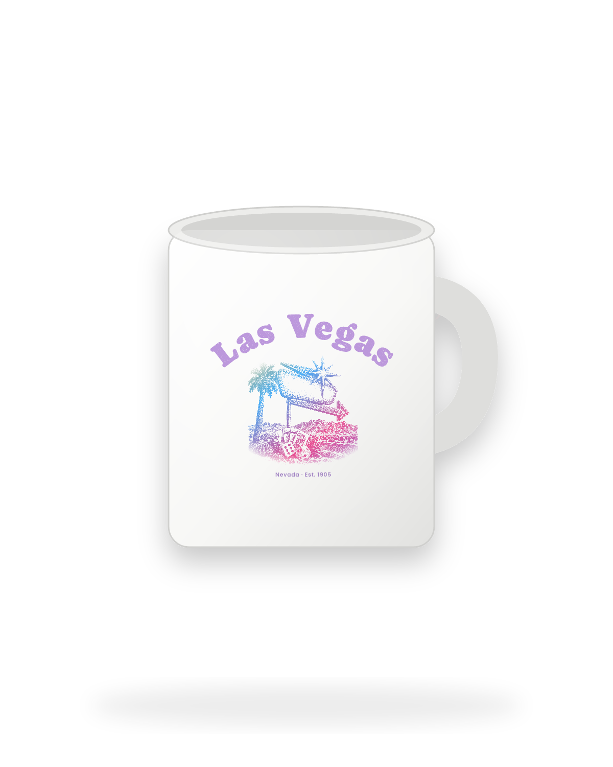 Las Vegas Neon Sign Ceramic Mug 11oz in White