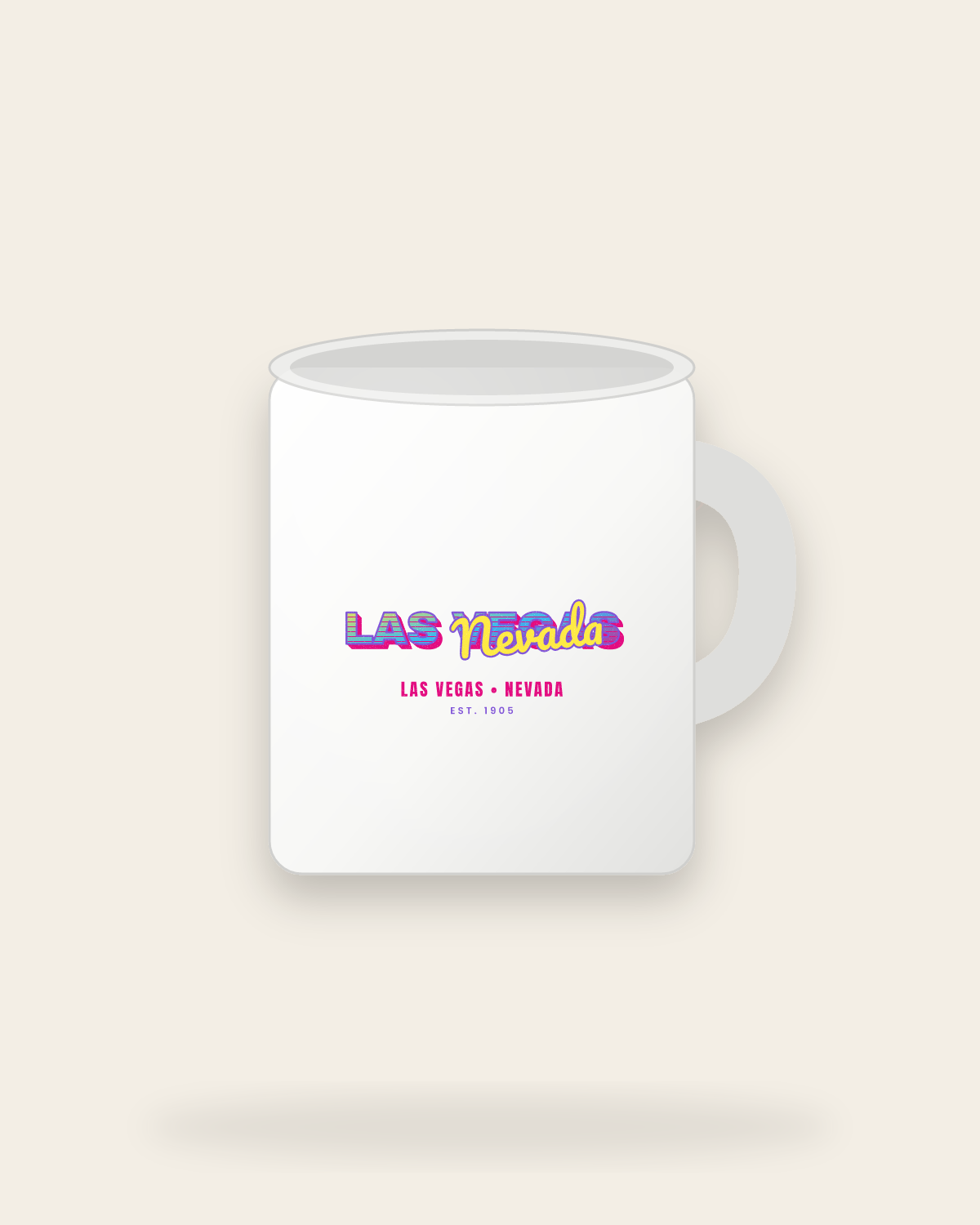 Las Vegas Music TV Ceramic Mug 11oz in White