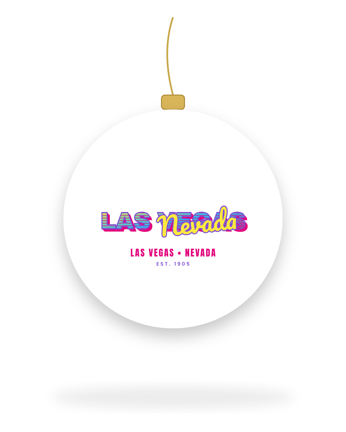 Las Vegas Music TV Ceramic Ornament in White