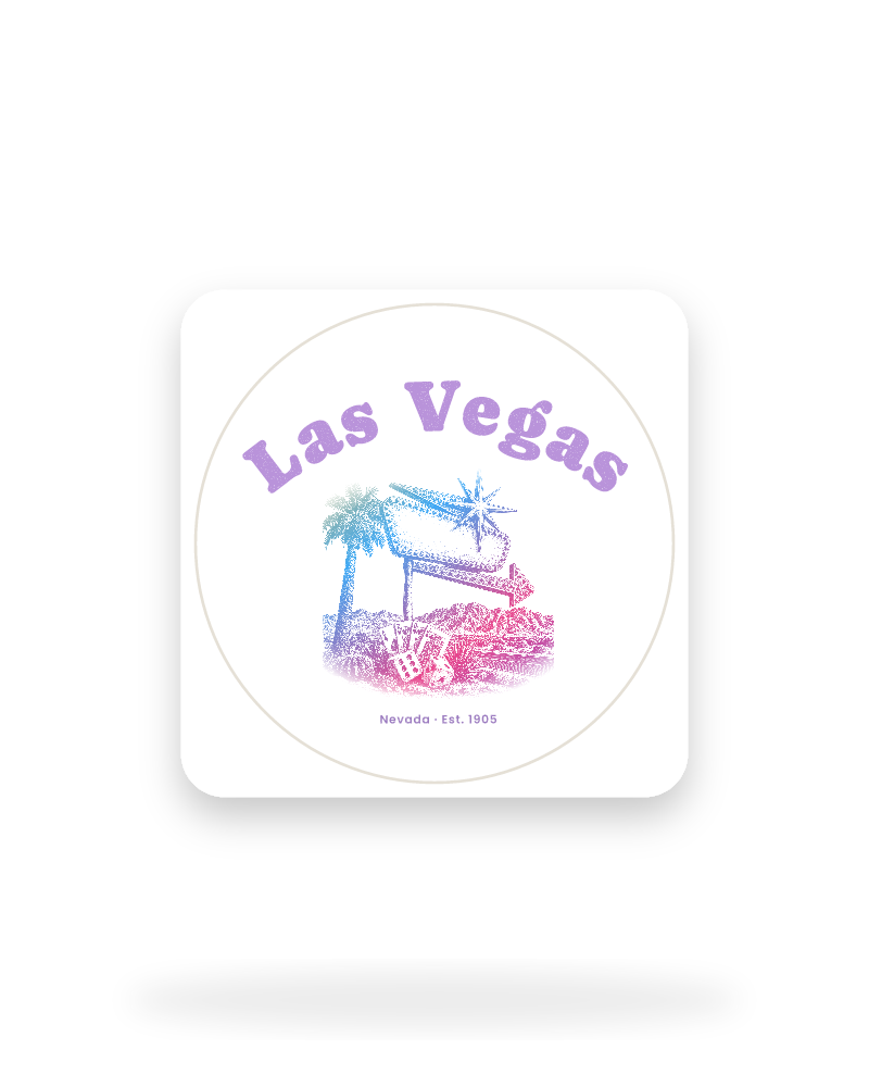 Las Vegas Neon Sign Kiss-Cut Sticker