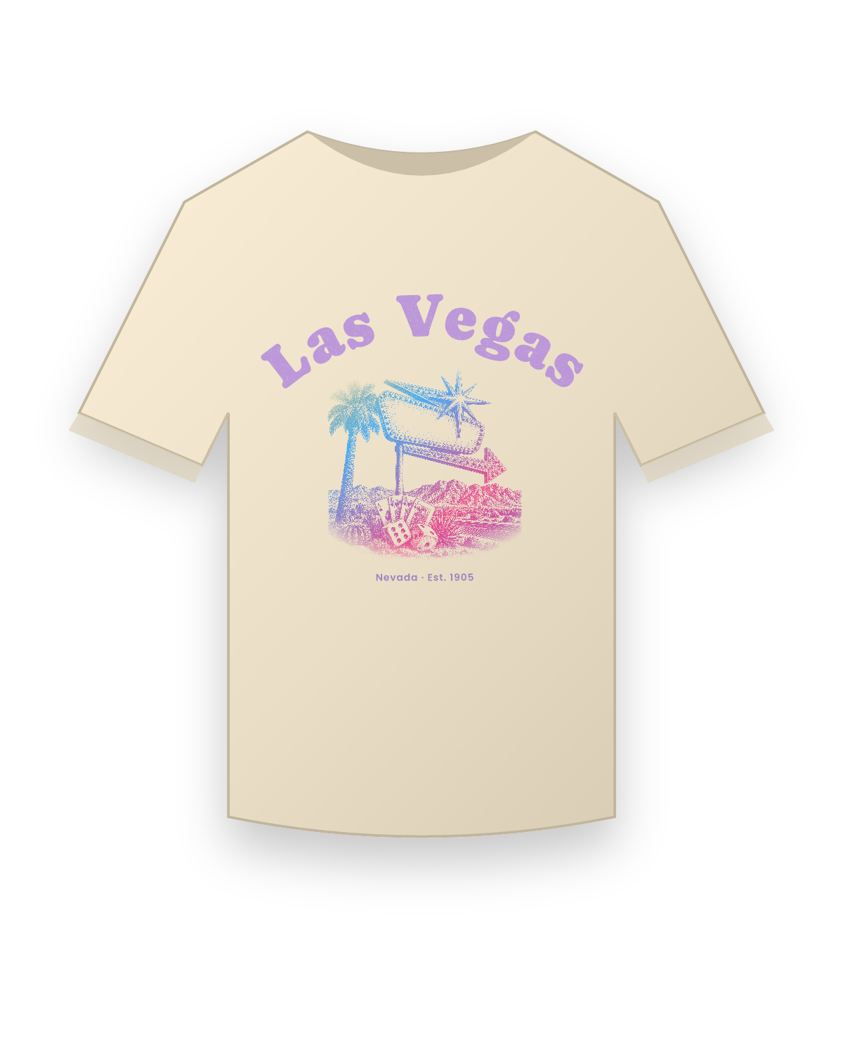 Las Vegas Neon Sign Organic Cotton Tee in Natural