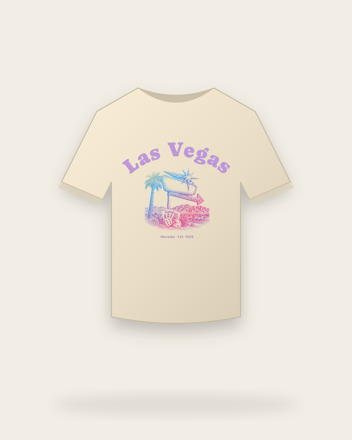 Las Vegas Neon Sign Classic Tee in Natural