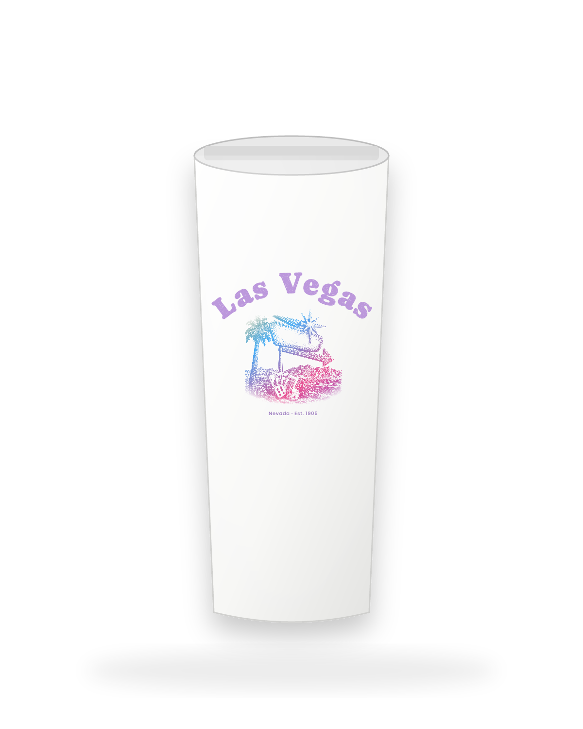Las Vegas Neon Sign Insulated Tumbler 20oz in White