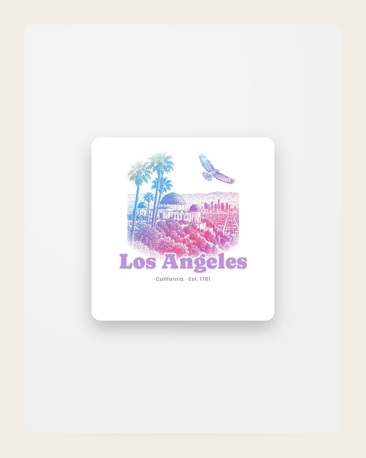 Los Angeles Griffith Observatory Fridge Magnet in White