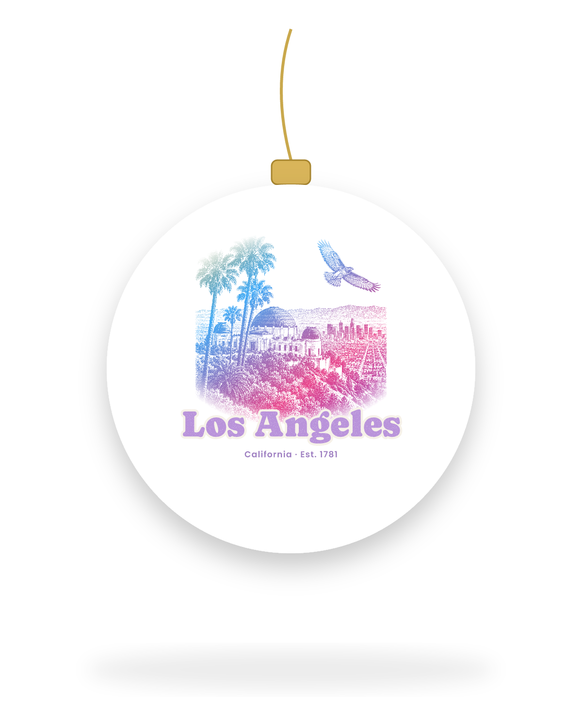 Los Angeles Griffith Observatory Ceramic Ornament in White