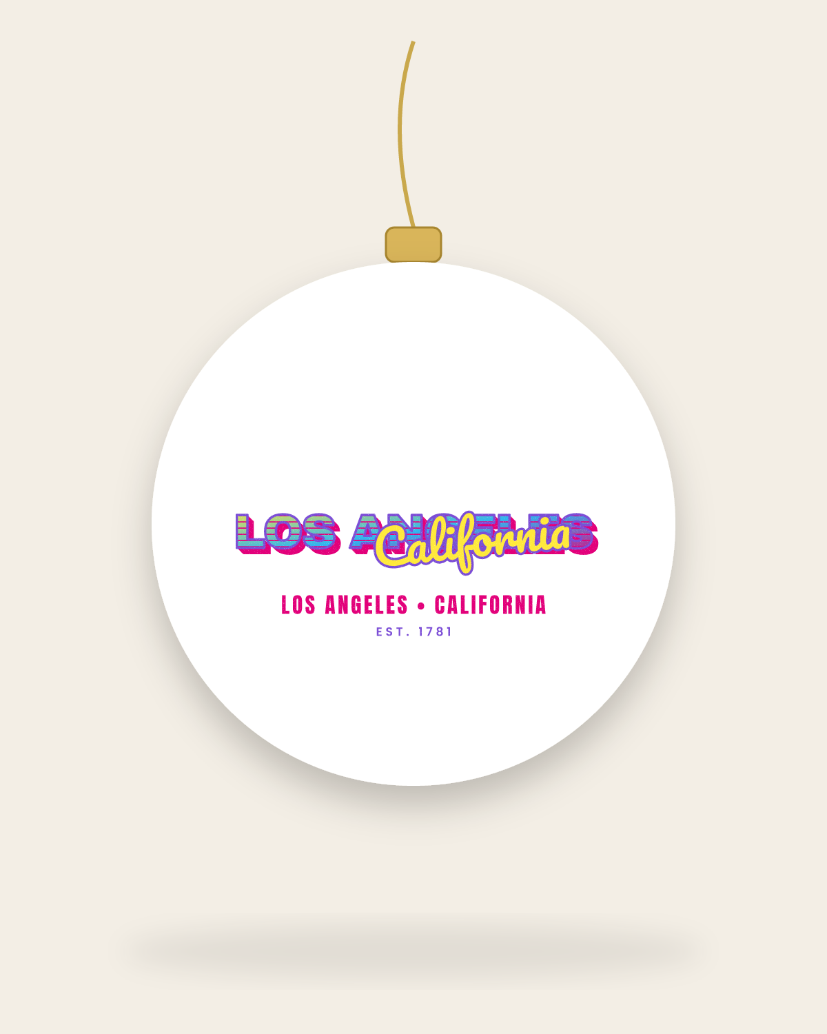 Los Angeles Music TV Ceramic Ornament in White