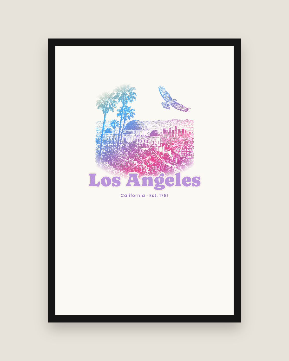 Los Angeles Griffith Observatory Matte Poster in White